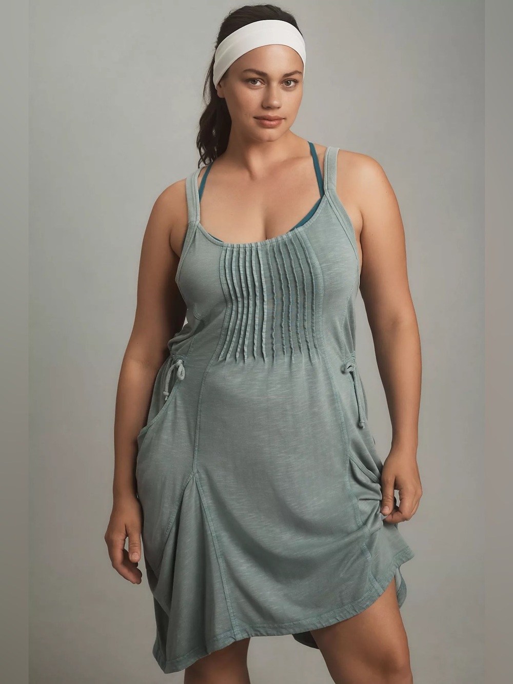 Daily Practice by Anthropologie Sage Green Boardwalk Mini Dress Size Small